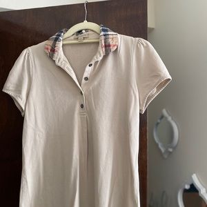 Burberry Brit Tan Check collar polo LARGE